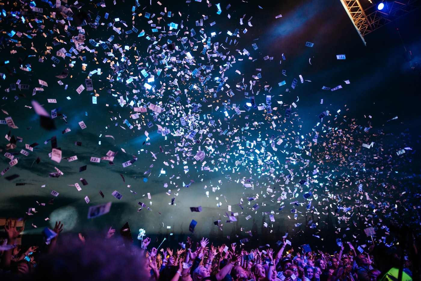 Stage lighting and celebration